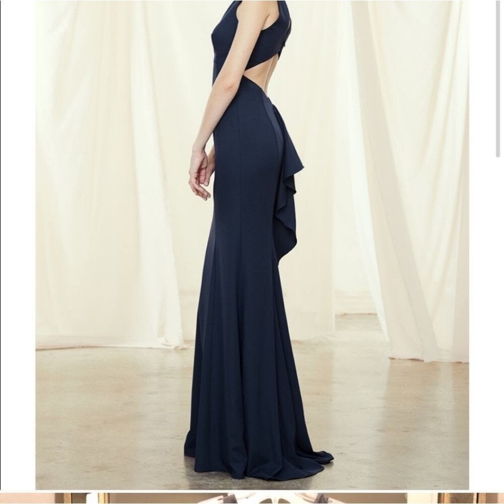 Amsale graphite grey bridesmaid dress size 12